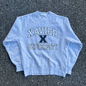 Vintage Champion Reverse Weave Xavier University Musketeers Sweatshirt Sz Medium